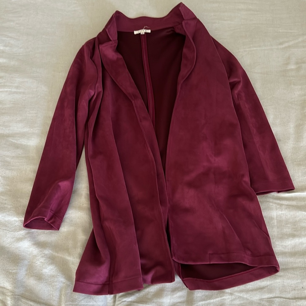 Shade burgundy blazer with pockets sz s